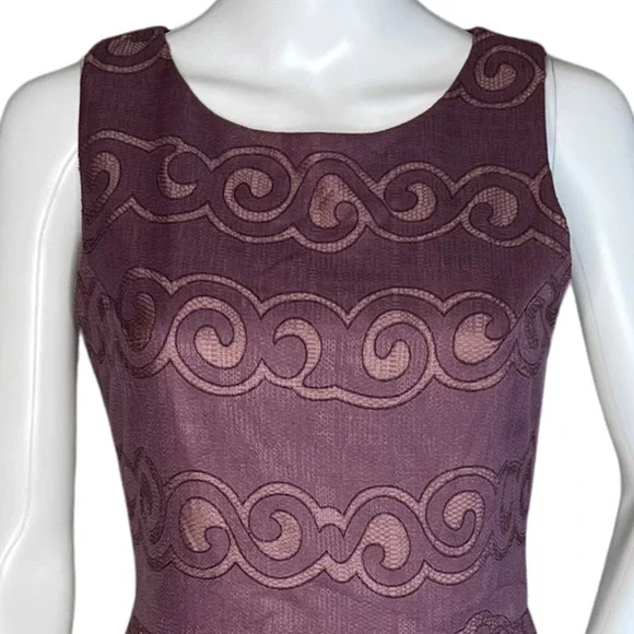 Altar'd State Dress Womens Small Purple Plum Scroll Print‎ Fit & Flare Feminine - Picture 6 of 9